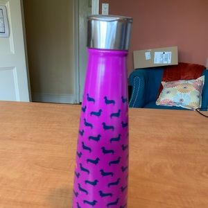 Swell purple Daschund pattern water bottle
